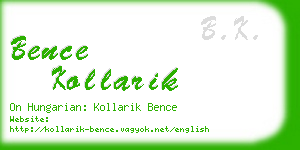 bence kollarik business card